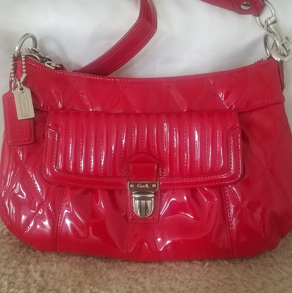 Coach Handbags - Coach Patent Red Leather Crossbody Purse